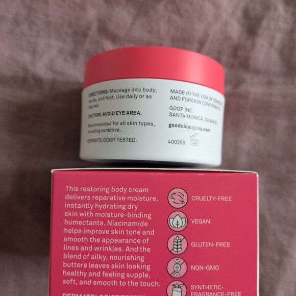 🌸 Goop good.clean.goop beauty The Body Smoother Replenishing Moisturizer Cream - Picture 3 of 6